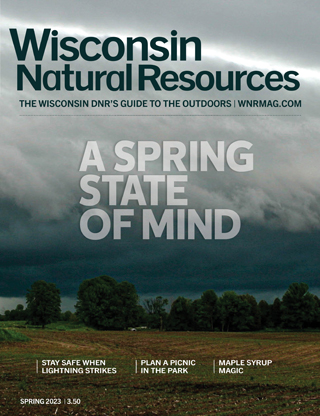 Cover of the Spring 2023 issue of the Wisconsin Natural Resources magazine.