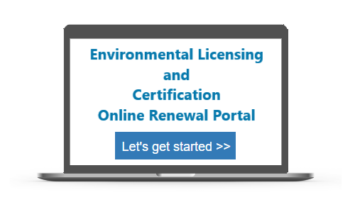 Environmental Licensing and Certification Online Renewal Portal