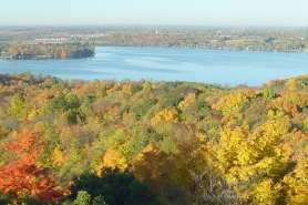 Vista of Pike Lake in Fall