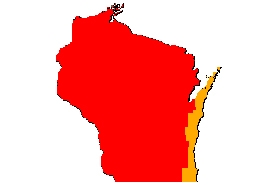 Overview map of Lyme grass classification in WI
