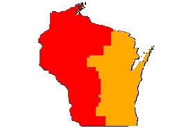 Overview map of phragmites classification in WI