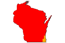  Overview map of seaside goldenrod classification in WI