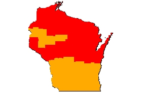 Overview map of wild chervil classification in WI