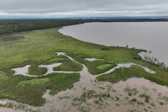 An aerial view of Allouez Bay. Photo provided by GEI Consultants.