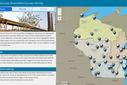 Brownfields Success Stories map screenshot