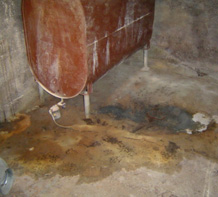 Home heating oil spill in a basement