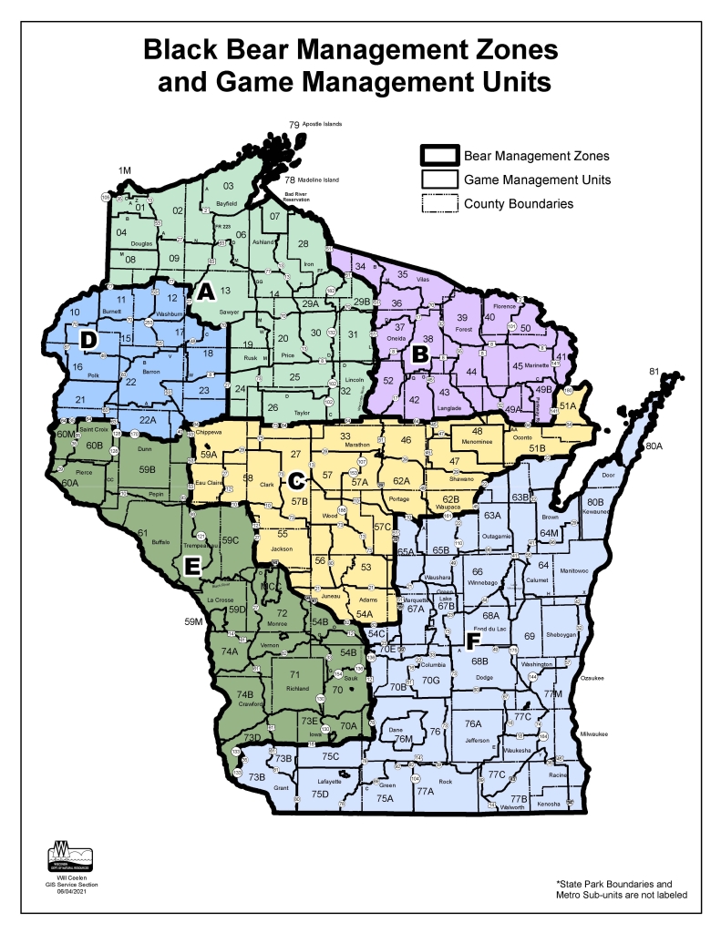 Map of the bear management zones for 2026