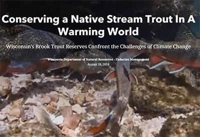 Video Screen of the Brook Trout Reserves Storymap