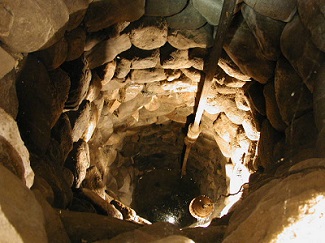 Dug interior of a well