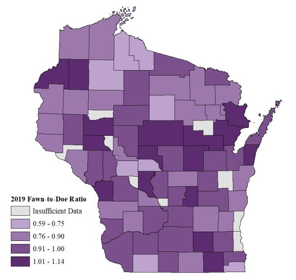 Fawn to doe ratio map