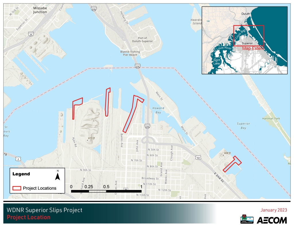 Map of Superior Slips Project Locations