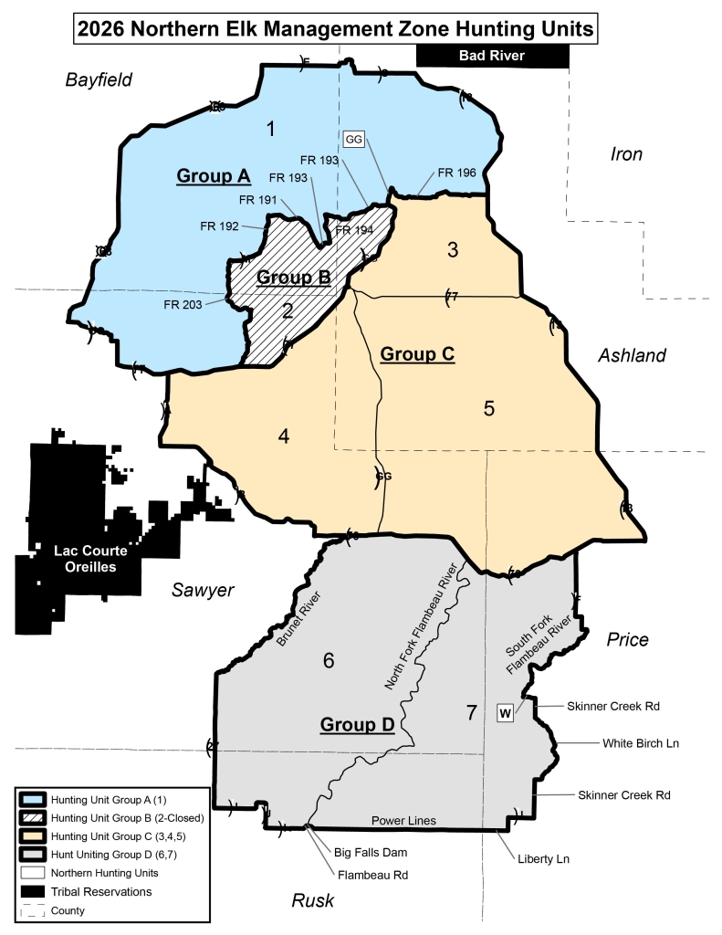 Map of the northern elk management zone