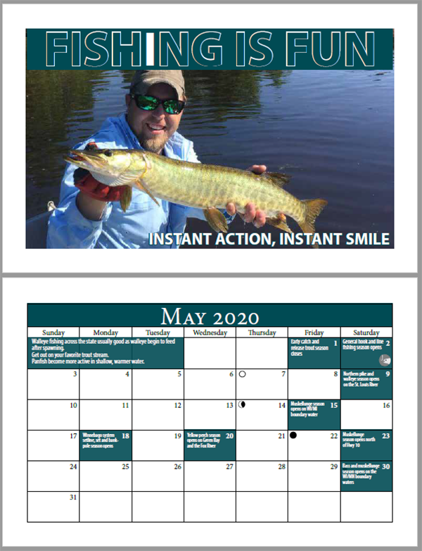 Fishing is Fun Calendar 2020 | Fishing Wisconsin | Wisconsin DNR