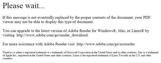 PDF Help please wait message screenshot