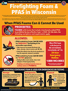 Image of the firefighting foam poster for Wisconsin fire departments.