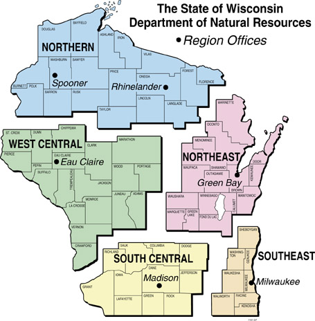 Map of the DNR regions