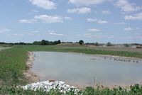 Sediment pond from construction project