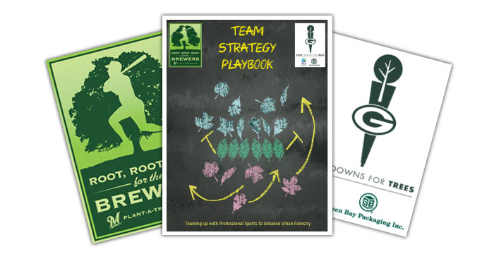 Cover of the Team Strategy Playbook, and covers of both sports partner programs.