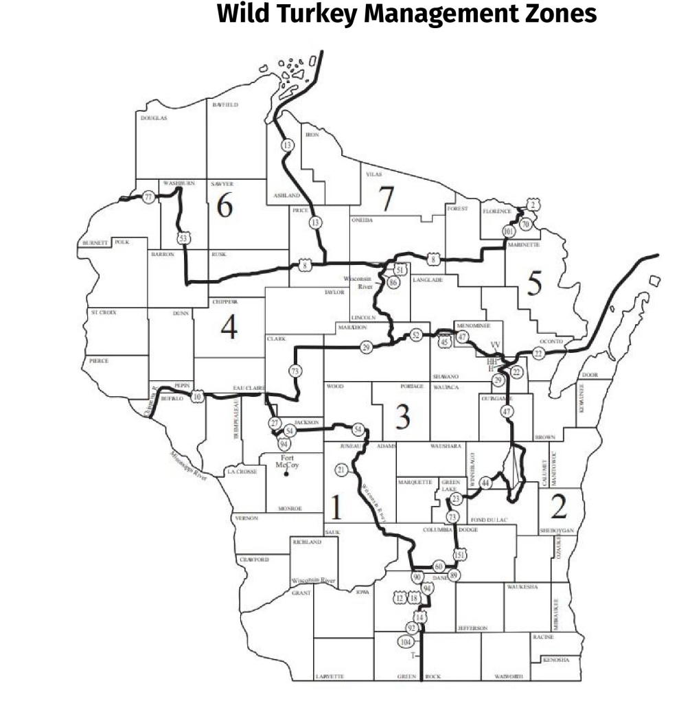 Wild Turkey Management Zone Map