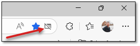 A screenshot of the upper right-hand corner of the Microsoft Edge browser.